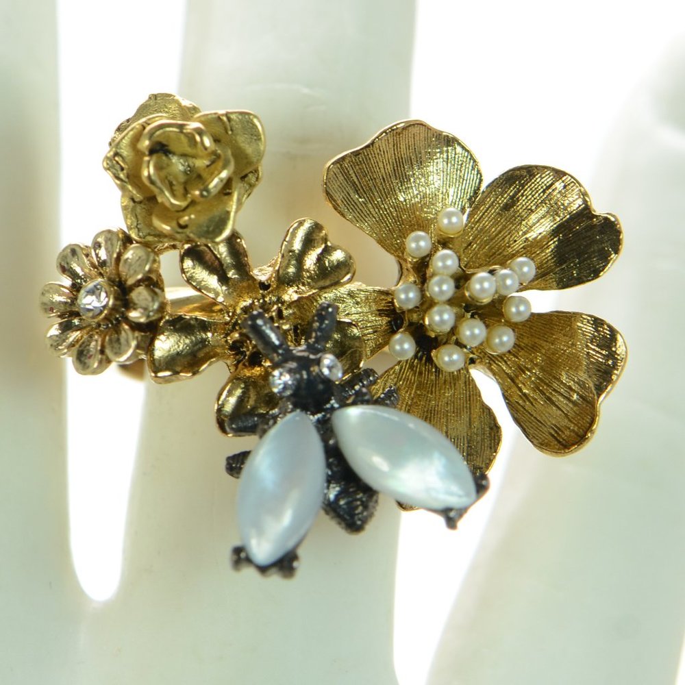 Oscar De La Renta Gold-tone Garden Ring